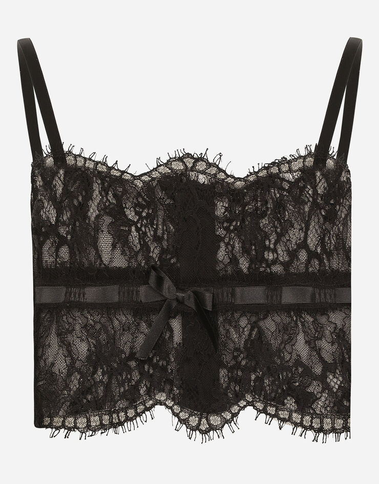 Dolce & Gabbana توب لانجري دانتيل أسود O7D98TONO88