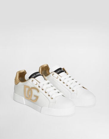 Dolce & Gabbana Calfskin Portofino sneakers with DG logo Multicolor CK2331AD780