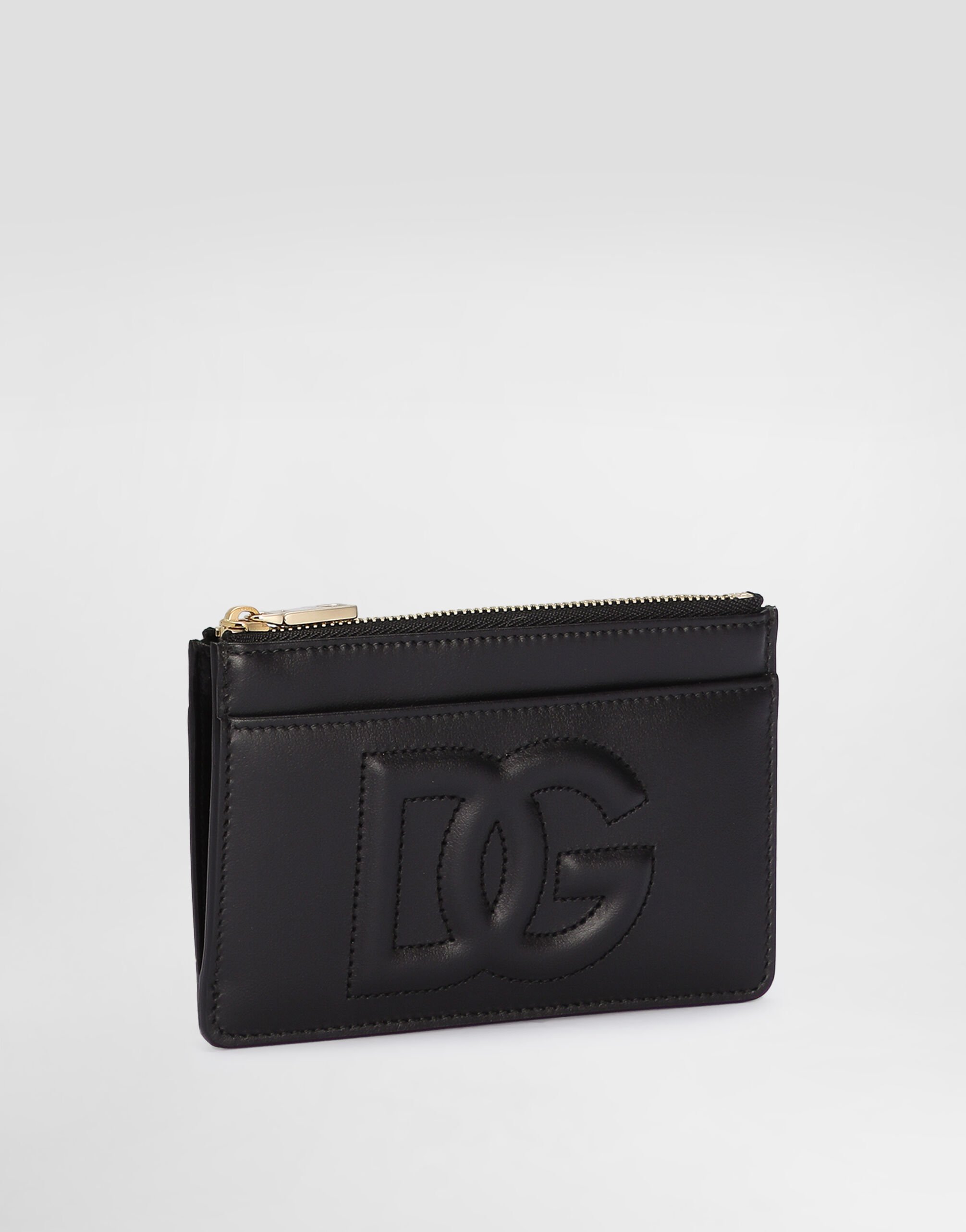 カードケース・名刺入れ Dolce&Gabbana Black Card Holder With Logo Medium calfskin DG Logo card holder in Black for Women