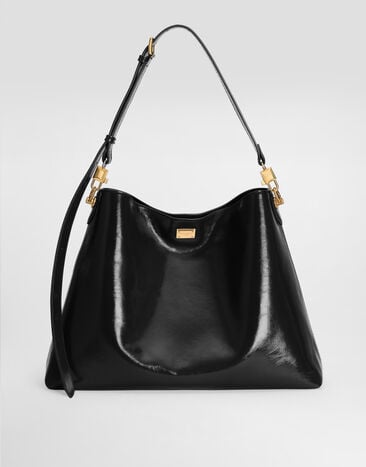 Dolce & Gabbana Large Vittoria calfskin shoulder bag Black BB7942AZ000