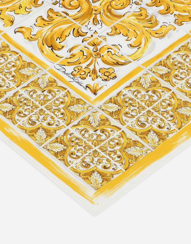 Dolce & Gabbana Cotton foulard with majolica print (70x70) Print FN092RGDCI5