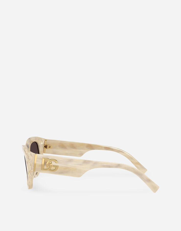 Dolce & Gabbana DG Crossed Sunglasses Striped ivory VG4514VP48G