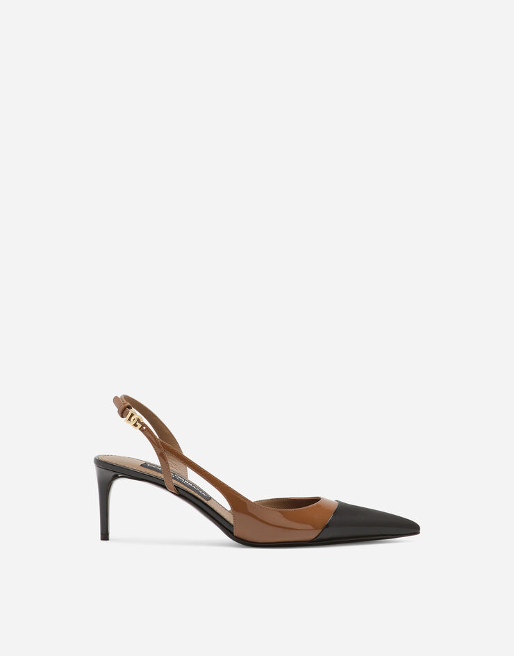 Dolce&Gabbana Patent leather slingbacks Beige CG0672AN881