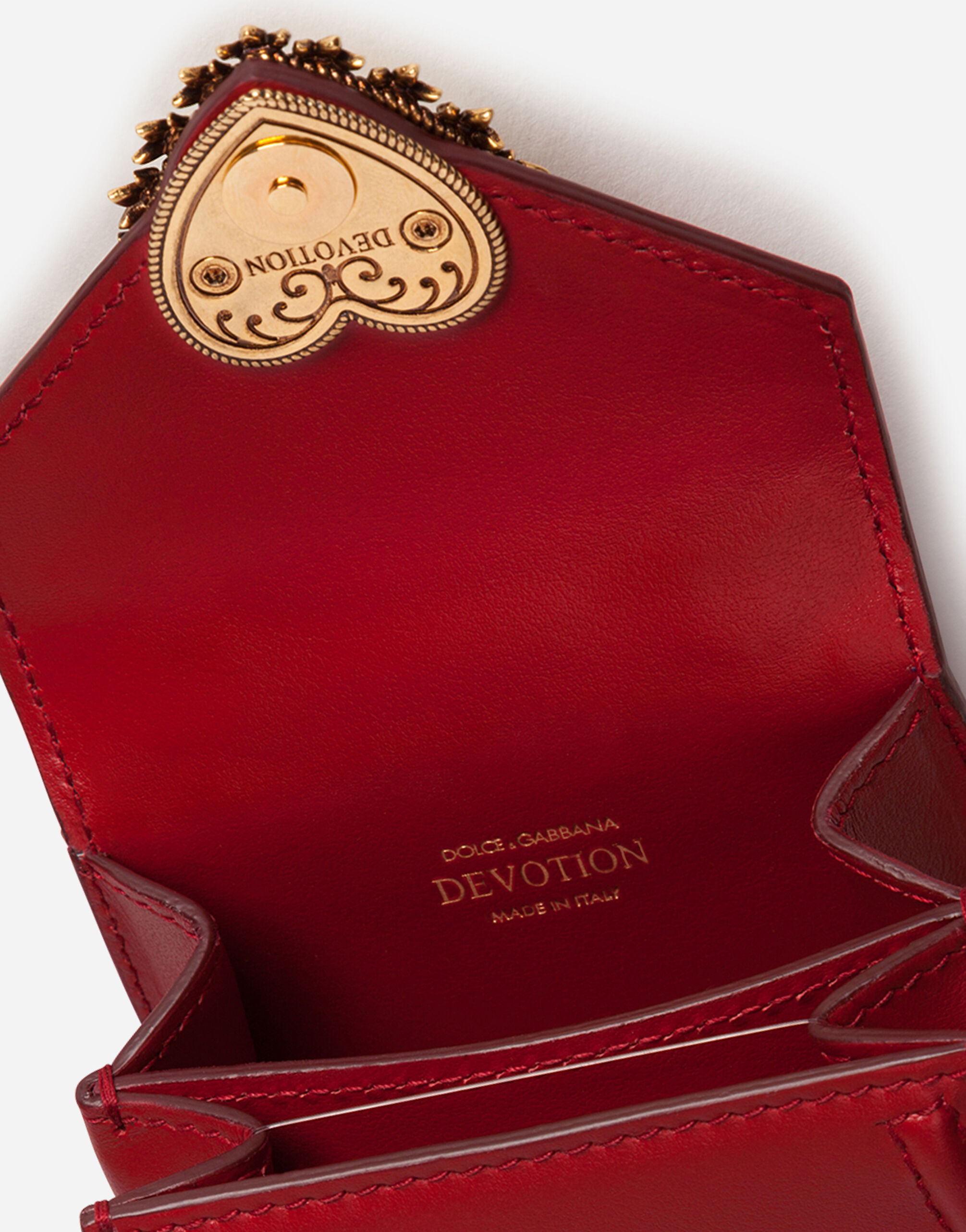 Devotion micro bag in plain calfskin in Red for | Dolce&Gabbana® US