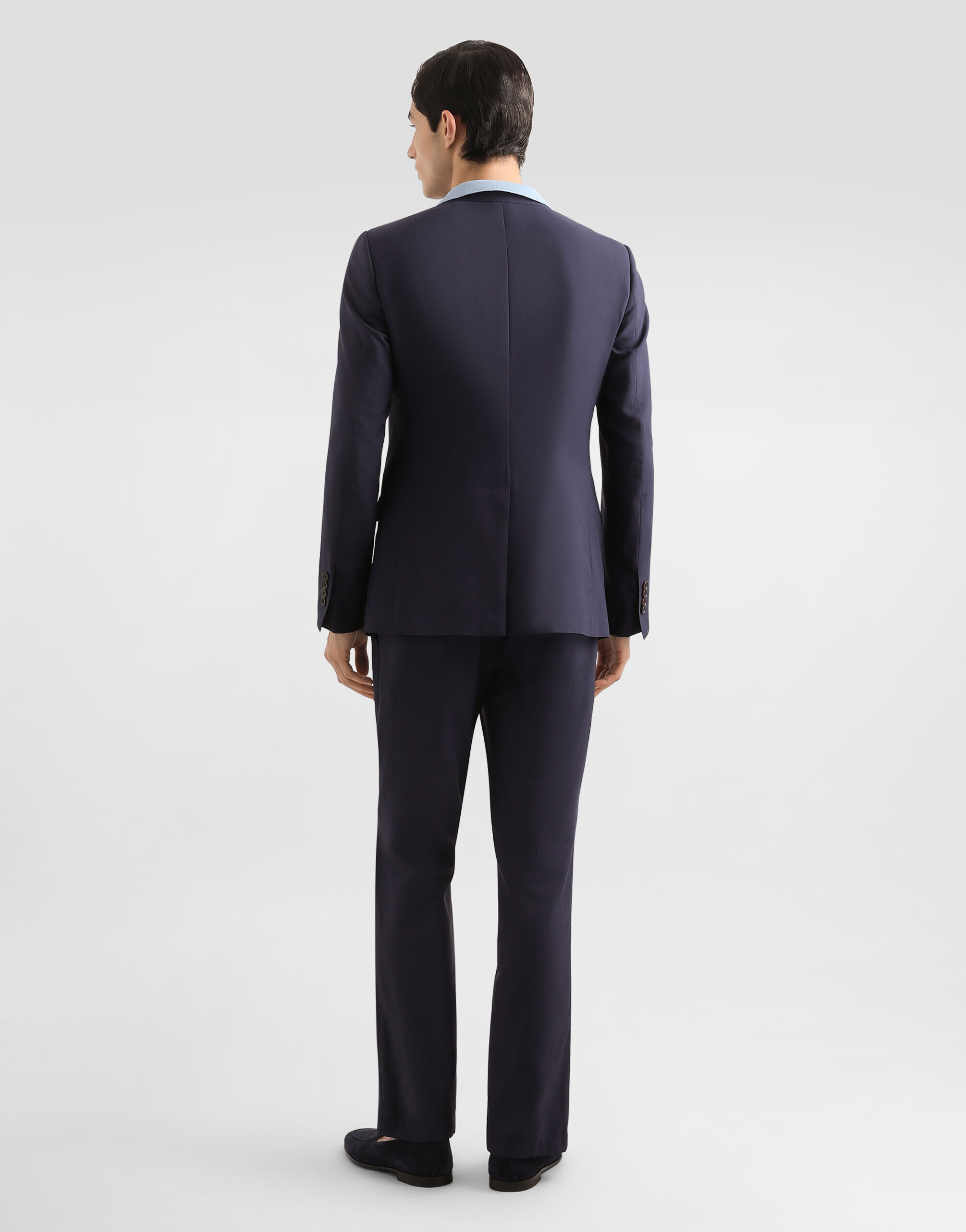 Single-breasted silk-blend gabardine taormina jacket in Blue for
