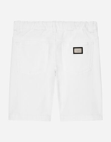 Dolce & Gabbana 5-pocket denim shorts with branded tag Multicolor L43Q44LDC66