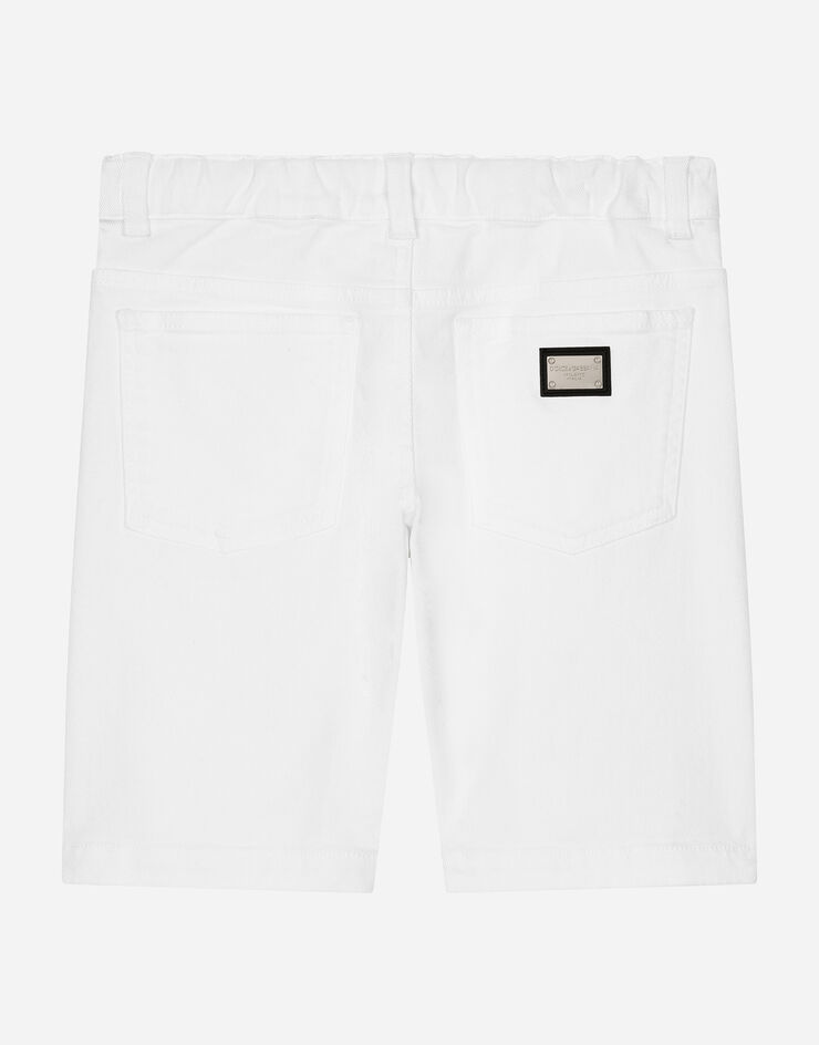 Dolce & Gabbana Bermuda 5 poches en denim avec plaquette à logo Multicolore L43Q44LDC66
