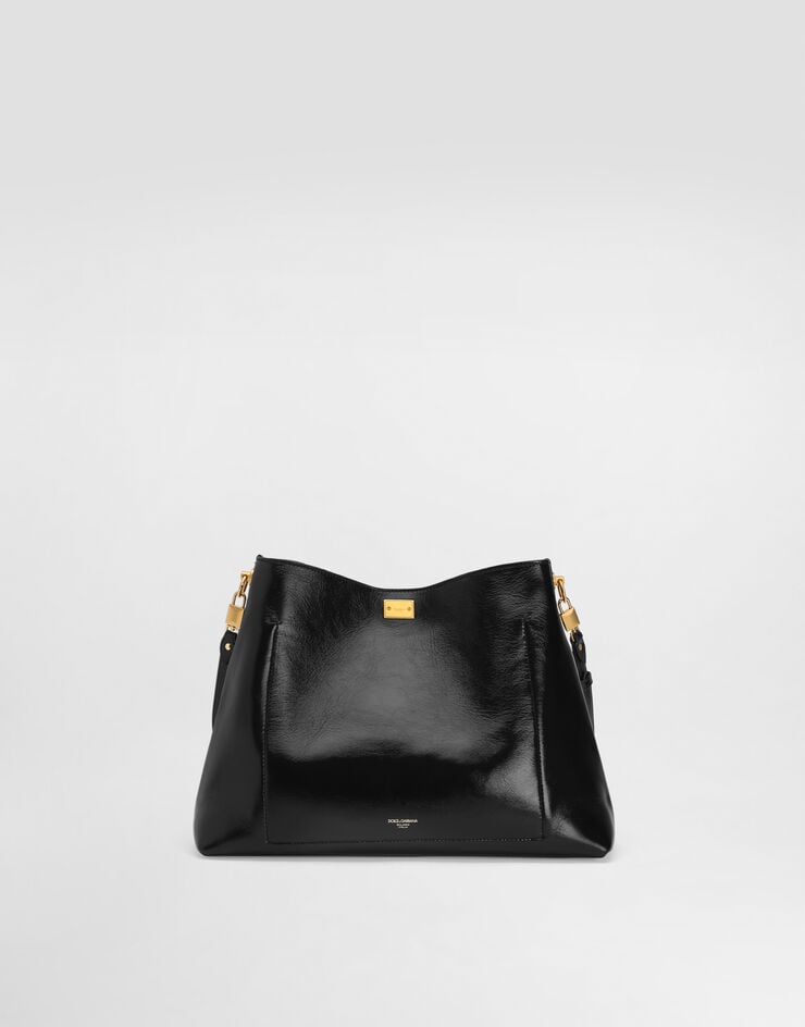 Dolce & Gabbana Large Vittoria calfskin shoulder bag Black BB7942AZ000