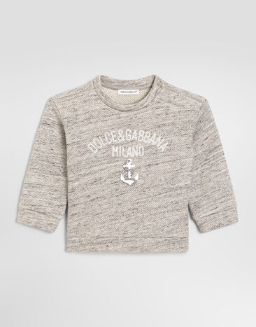 Dolce & Gabbana Cotton sweatshirt with logo Grey L1JWOGHU7Y4