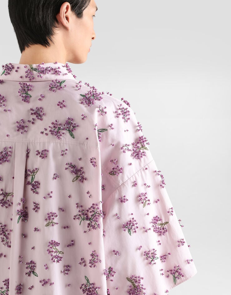 Dolce & Gabbana Cotton shirt with embroidery Multicolor G5PF9ZGK236