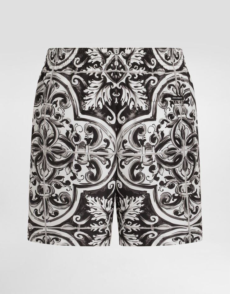 Dolce & Gabbana Mittellange Badeshorts Majolika-Print Mehrfarbig M4A13TFIM6J