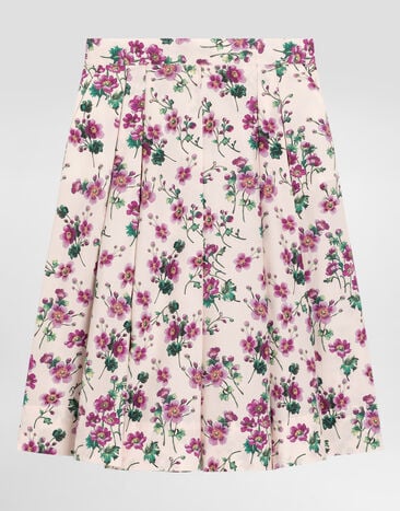 Dolce & Gabbana Gonna in popeline stampa violette Stampa L55I01HS5TX