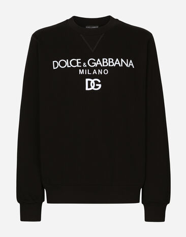 Dolce & Gabbana Jersey sweatshirt with DG embroidery Black G8PN9TG7M1C