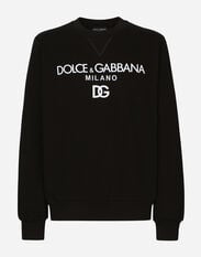 Dolce & Gabbana Jersey sweatshirt with DG embroidery Black G9AHSZG7M2H