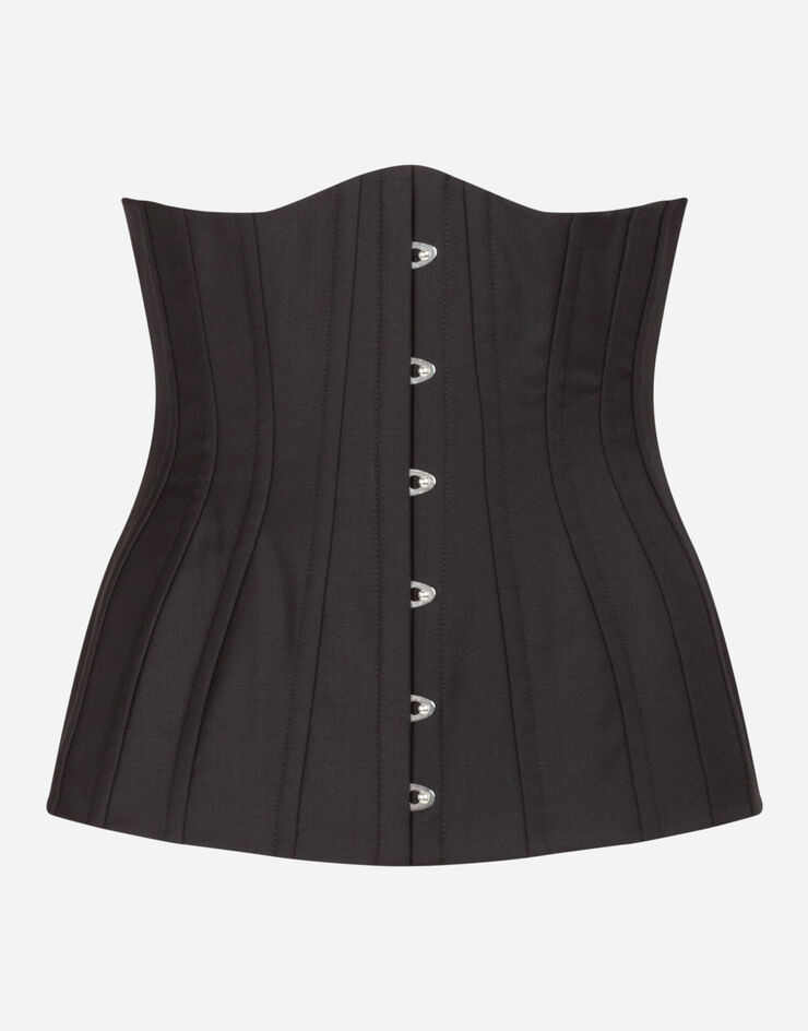 Dolce & Gabbana Cinturón corsé de algodón Negro FB306AFU21B