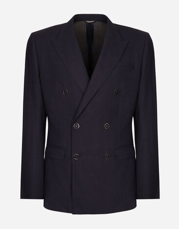 Dolce & Gabbana Double-breasted virgin wool Taormina-fit jacket Purple G2TV9TFUVG7