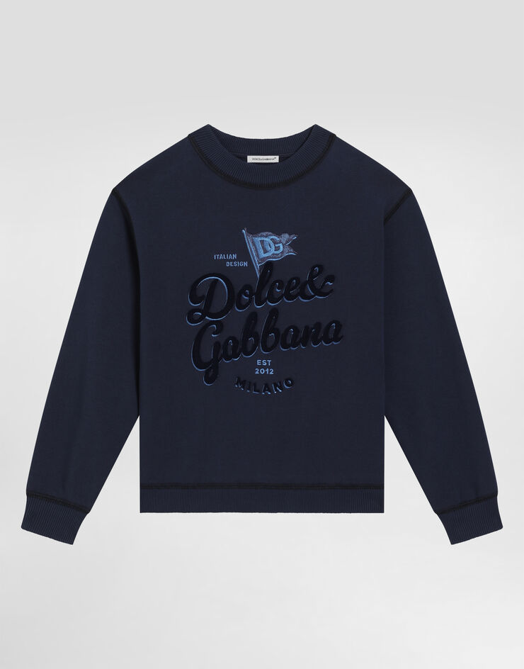 Dolce & Gabbana Sudadera con cuello redondo y logotipo Dolce&Gabbana Blue L4JWKTG7O6H