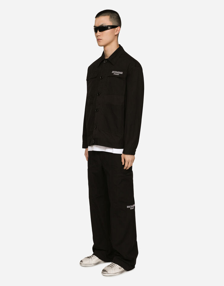 Dolce & Gabbana パンツ コットンファイユ DGVIB3パッチ&エンブロイダリー ブラック GP02GZHUMS8