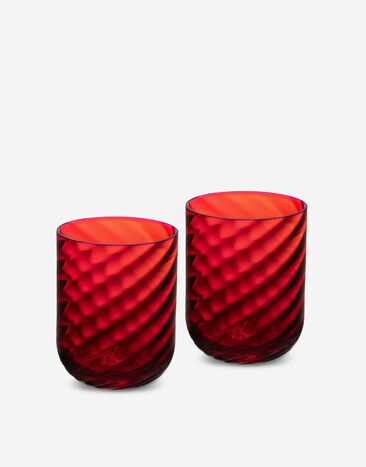 Dolce & Gabbana Set 2 Hand-Blown Murano Water Glasses Multicolor TCB003TCALV