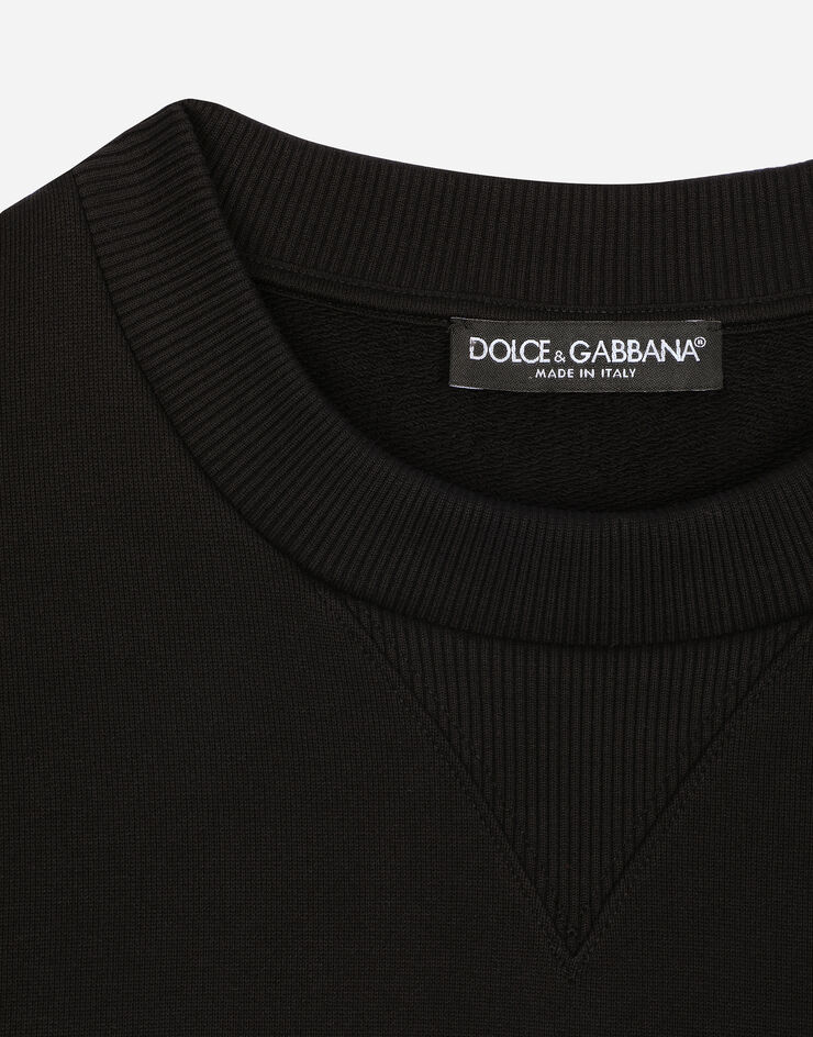 Dolce & Gabbana Felpa in jersey con stampa Dolce&Gabbana Nero F9O24ZFU7DU