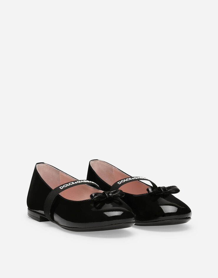 Dolce & Gabbana Балетки из лакированной кожи с бантиком черный D11294A4831