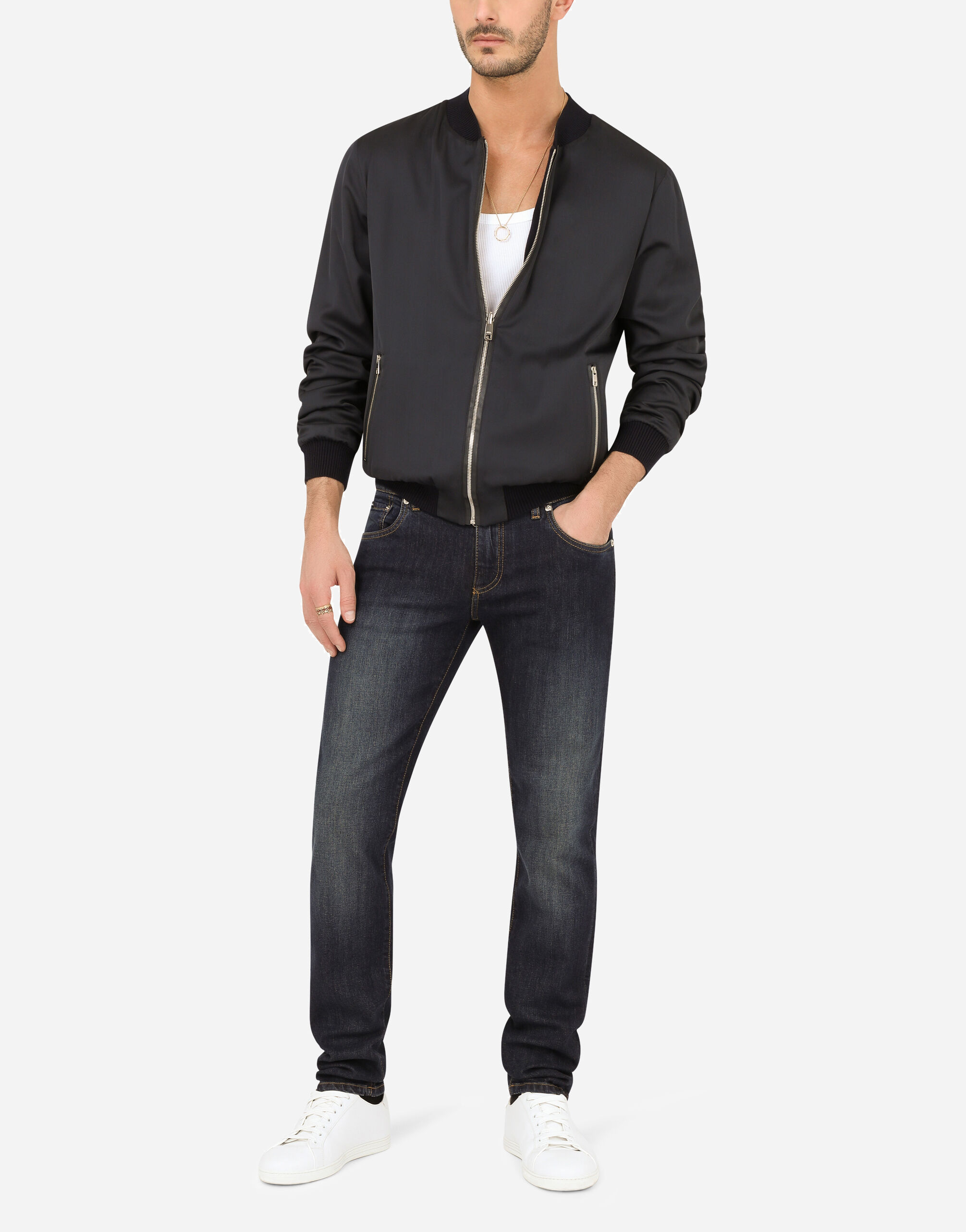 ブラックのメンズ Reversible silk and cashmere jacket