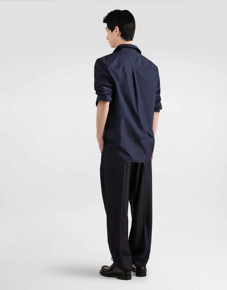 Dolce & Gabbana Martini cotton poplin shirt Blue G5OU3ZFU5WO