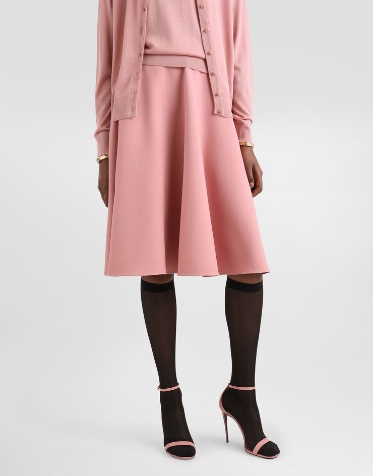 Dolce & Gabbana Woolen midi circle skirt Pink F4C02TFU2L8