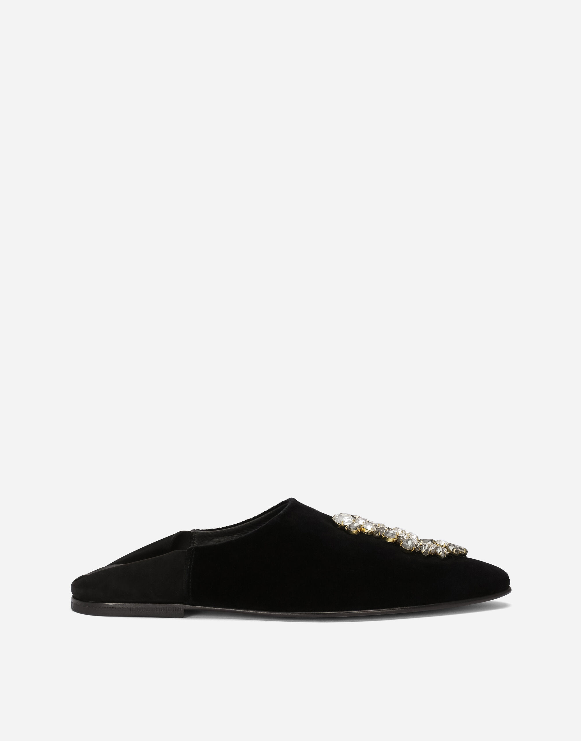 Dolce & Gabbana Slipper aus Samt mit Broschenstickerei Mehrfarbig GV1CXTFU4KJ