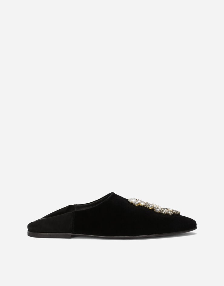 Dolce & Gabbana Slippers en velours à broderie broche Multicolore A50527AL175