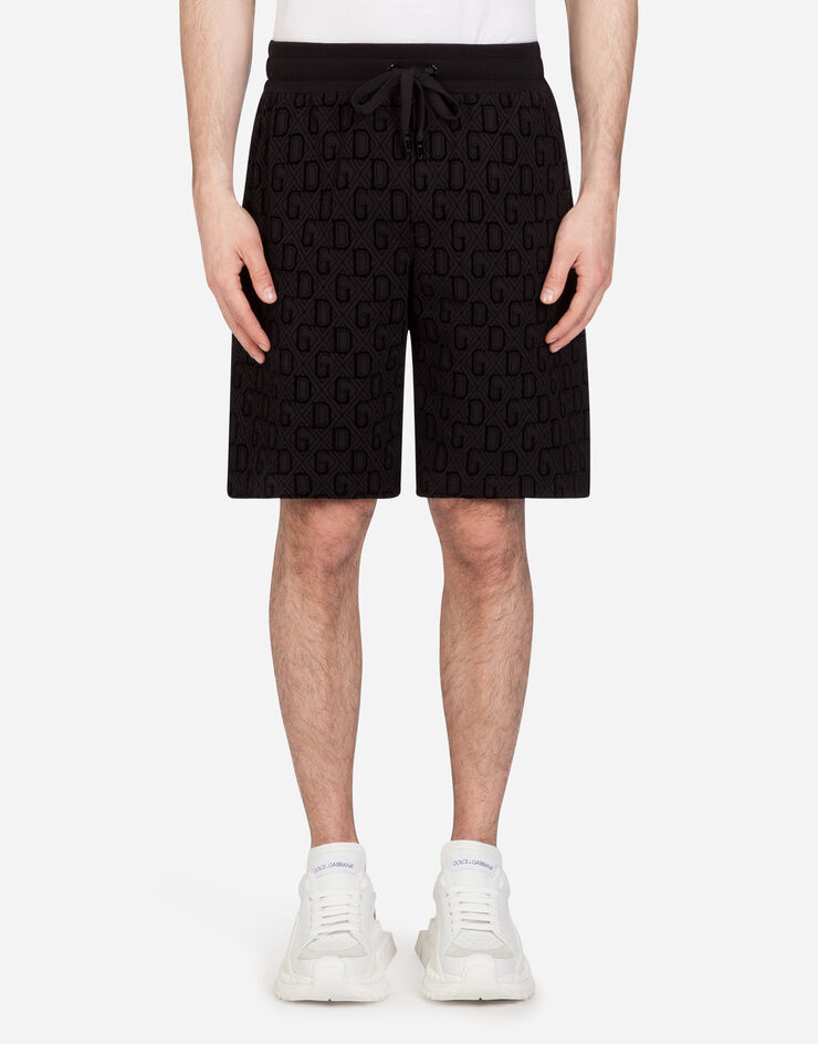 Dolce & Gabbana Flocked print bermuda jogging shorts NEGRO GYZFATG7VDC