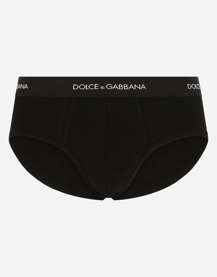 Fine-rib cotton Brando briefs in Black for | Dolce&Gabbana® US
