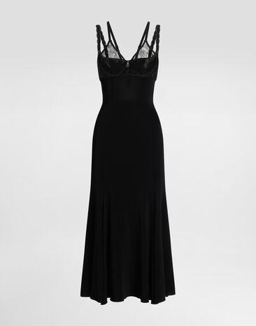 Dolce & Gabbana Vestido al bies de organdí Negro F6DEYTFUIAU