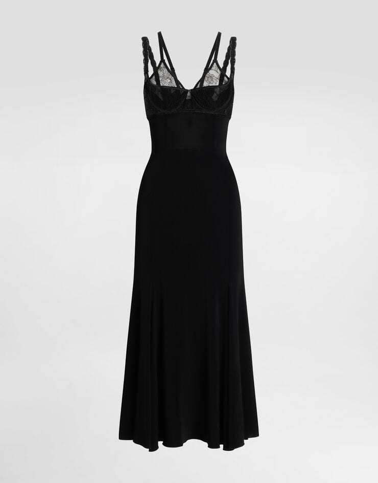 Dolce & Gabbana Godetkleid aus Organsin Schwarz F6DEYTFUIAU