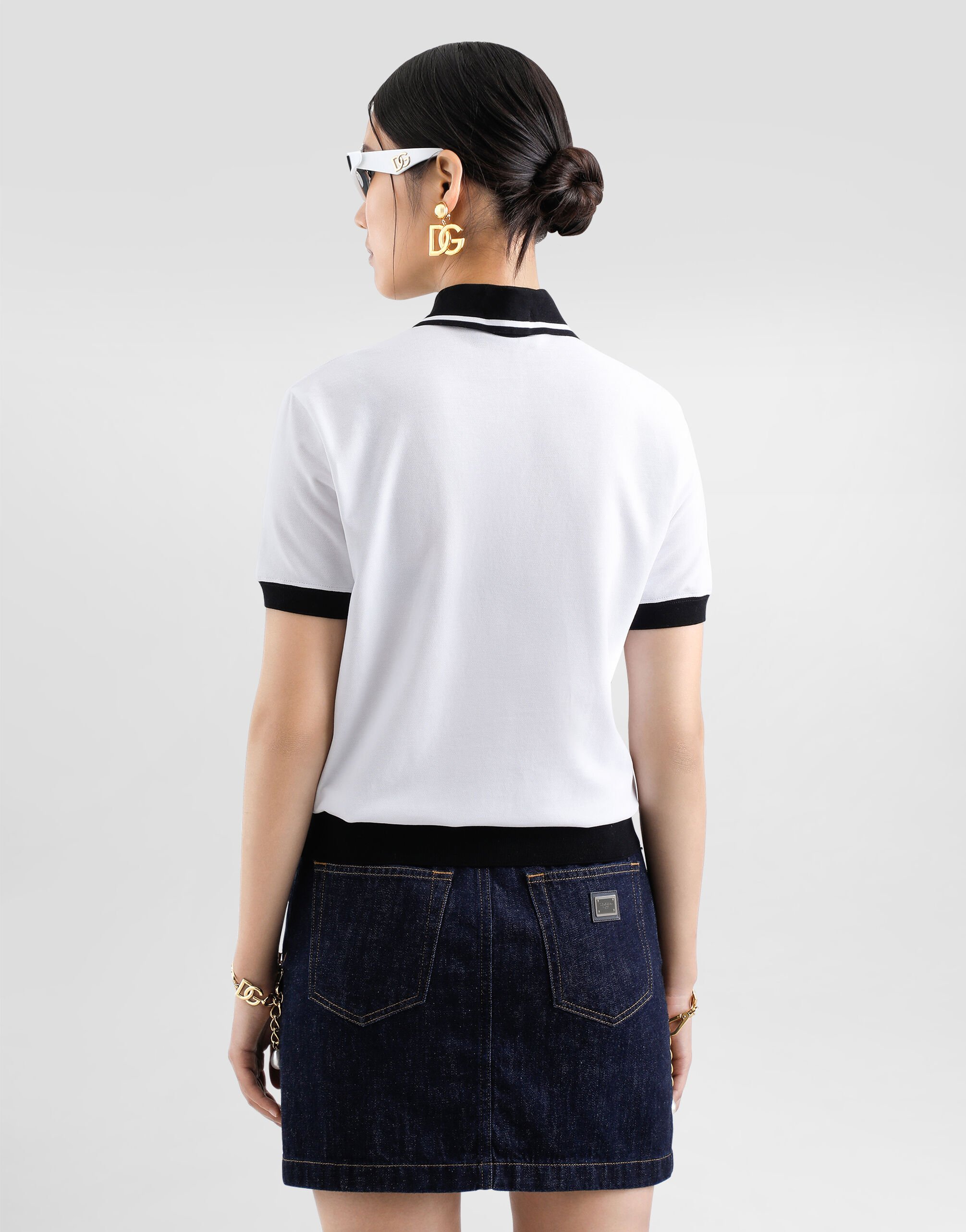 希少✨DOLCE & GABBANA ホワイトバード ピケ ポロTシャツ 50 希少✨DOLCE & GABBANA ホワイトバード ピケ ポロTシャツ 50 【公式通販】