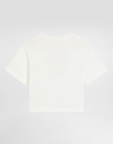 Dolce & Gabbana Jersey t-shirt with DG logo print White L5JTNLG7PVF