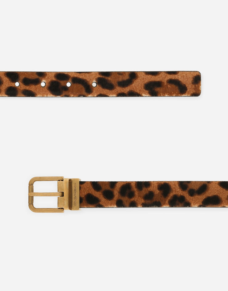 Dolce & Gabbana Ceinture en cuir façon poney léopard Multicolore BC4458AX621