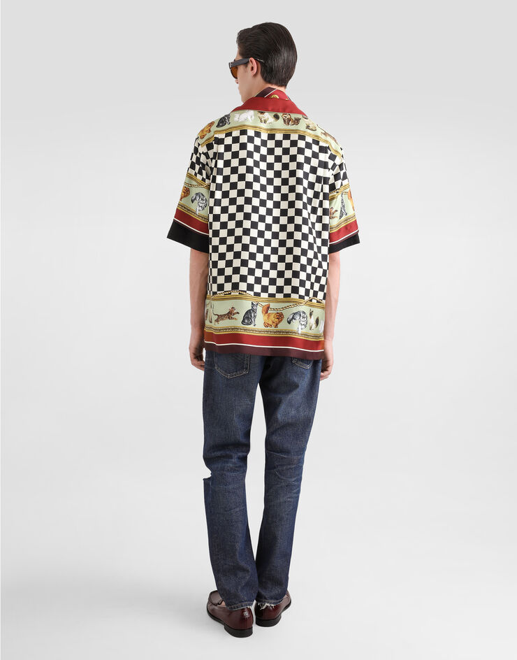 Dolce & Gabbana 태그 장식 루즈핏 코튼 진 멀티 컬러 GYJDADG8MG6