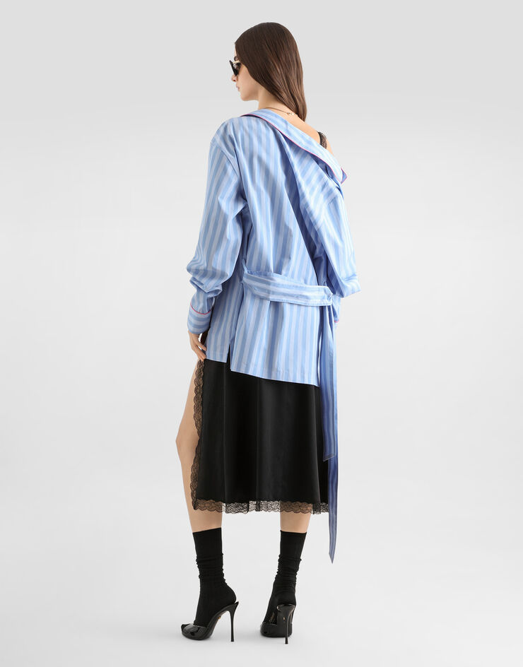 Dolce & Gabbana فستان سليب من ساتان حرير Black F632HTFU1AU