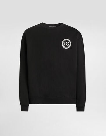 Dolce & Gabbana Jersey sweatshirt with patch Black G9AHSZG7PZG