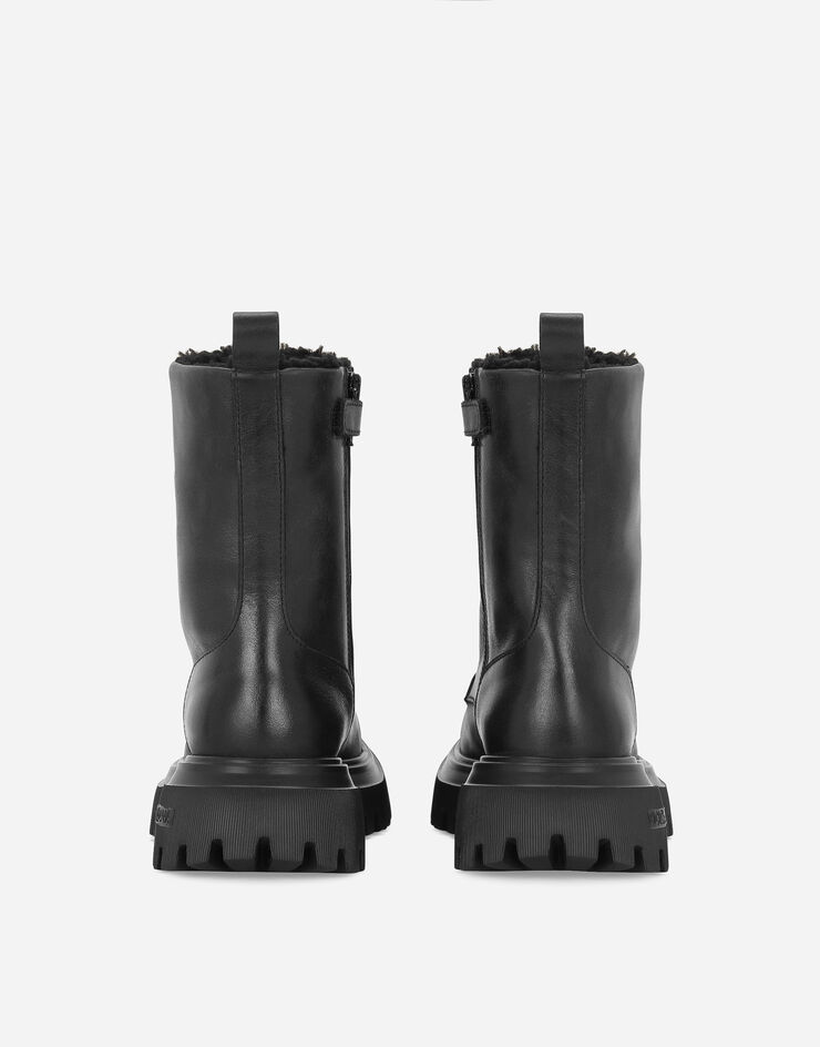 Dolce&Gabbana Bottines Hi trekking en cuir vintage Noir DA5186A1048