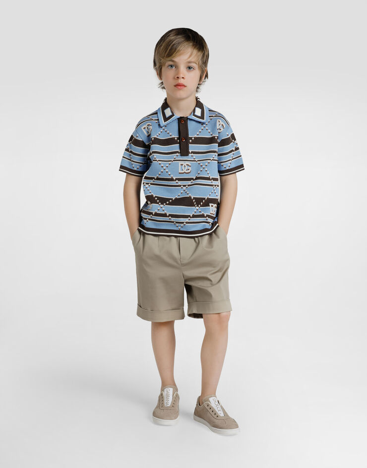 Dolce & Gabbana Striped jacquard polo shirt Multicolor L4KWH4JBCHG