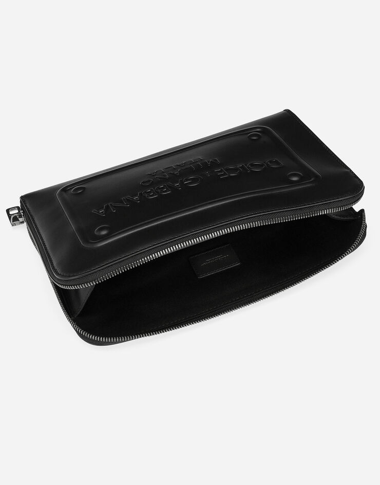 Dolce & Gabbana Small calfskin pouch with raised logo 黑 BM1751AG218