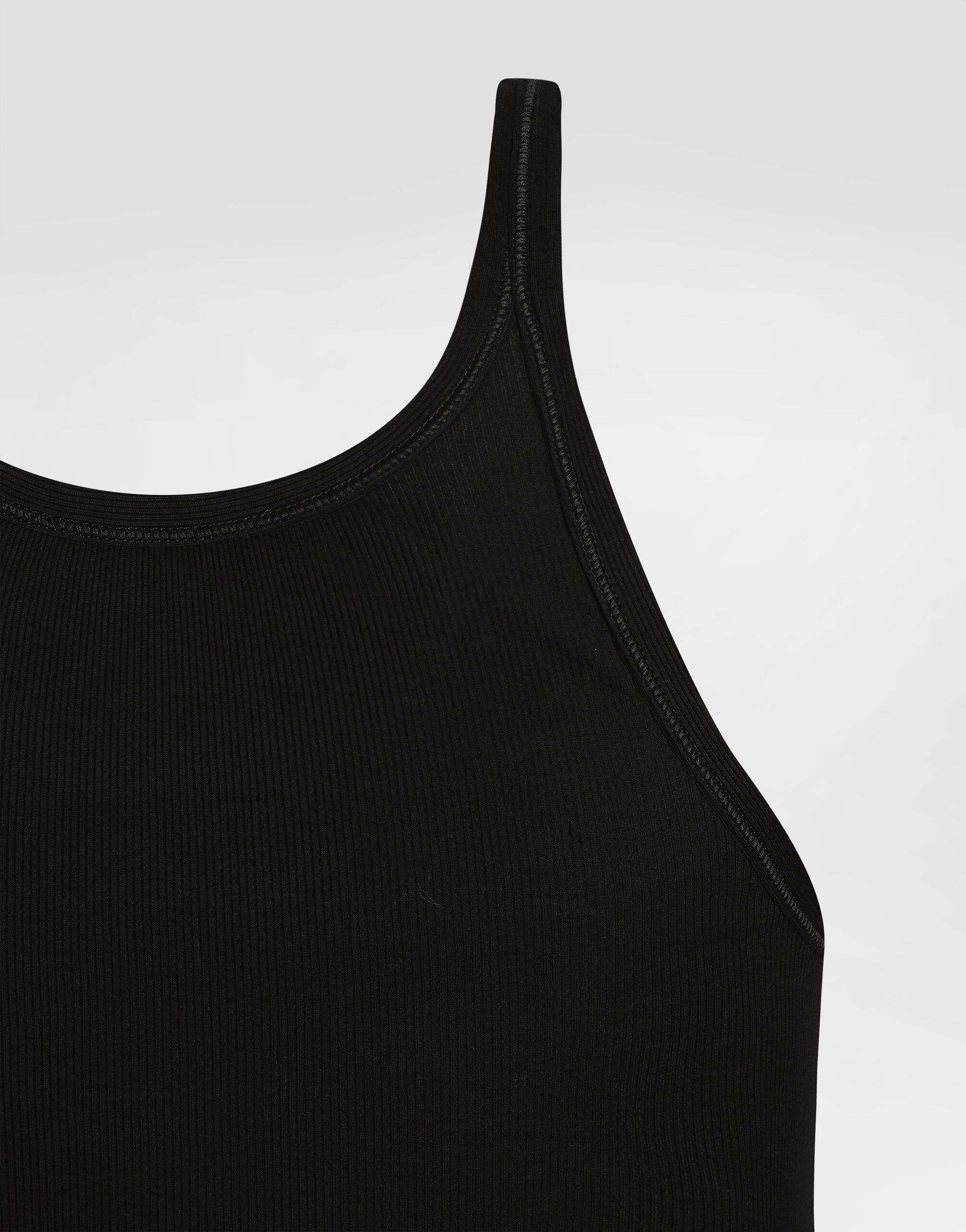 Cotton tank top with print in Black for Men | Dolce&Gabbana®