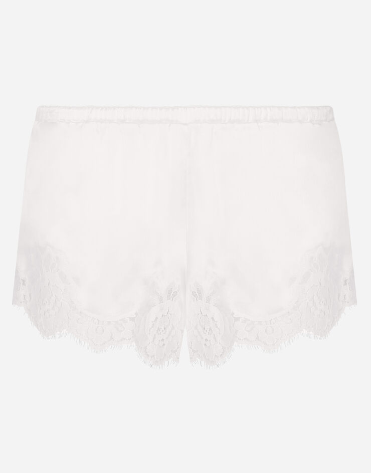 Dolce & Gabbana Panty aus satin mit spitzendetails WEISS O3A02TFUAD8