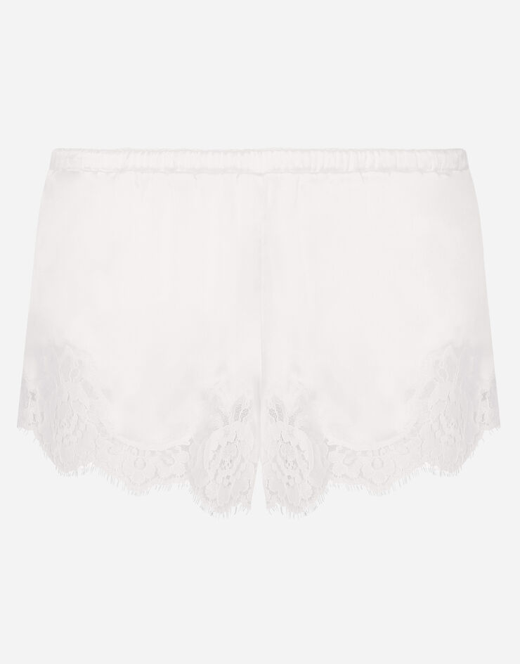Dolce & Gabbana Shorts in satin with lace White O3A02TFUAD8