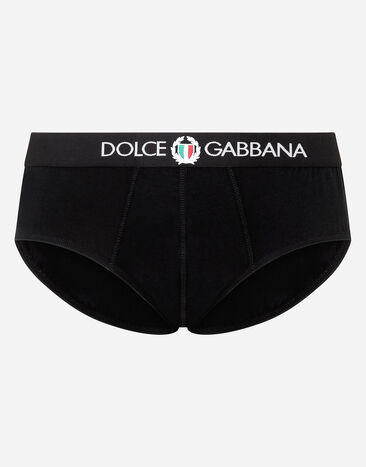 Dolce & Gabbana Two-way-stretch jersey Brando briefs with crest Black M3C03JONN94