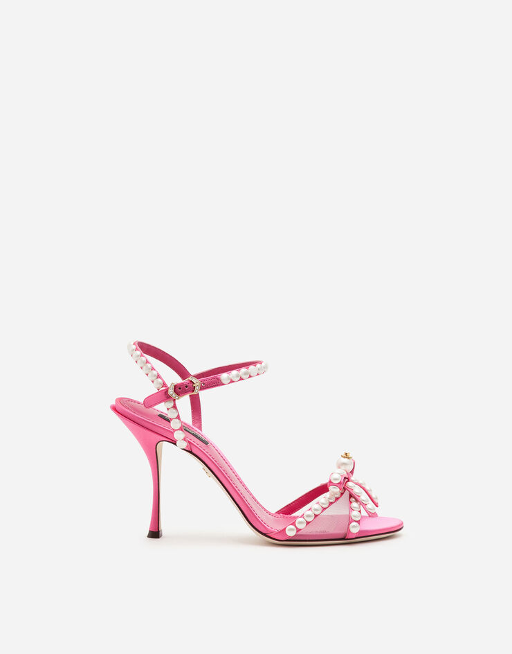 Dolce & Gabbana Satin sandals with pearl application ROSE CR0964AX086
