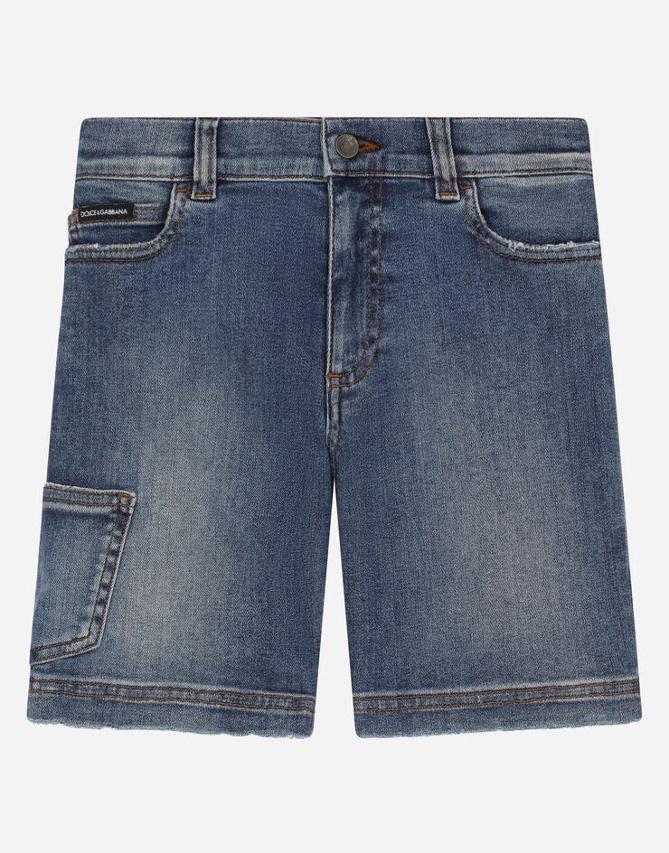 Dolce & Gabbana Bermudas de denim elástico azul lavado Multicolor L43Q09LDA90