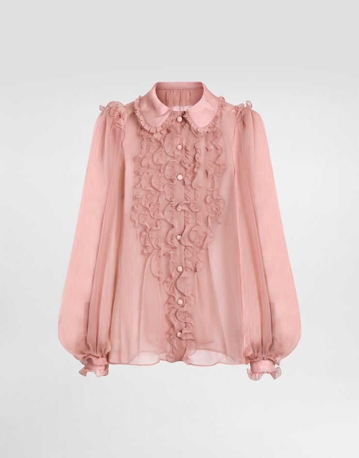 Dolce & Gabbana قميص من شيفون حرير Dolce & Gabbana قميص من شيفون حرير Pink F5U02TFU1UR